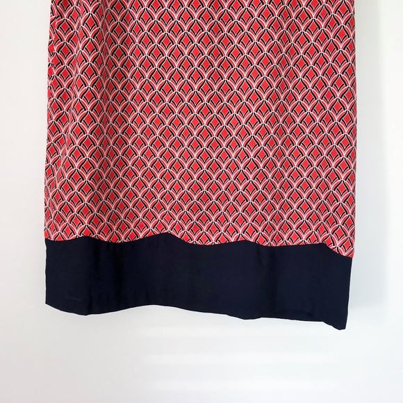 The Limited Red and Navy Short Sleeve Print Dress - Picture 4 of 7